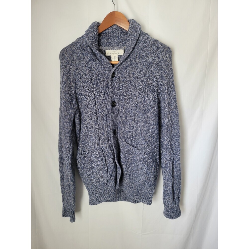 L.O.G.G.‎ Label of Graded Goods Men's M Blue Shawl Collar Cable Knit Cardigan
